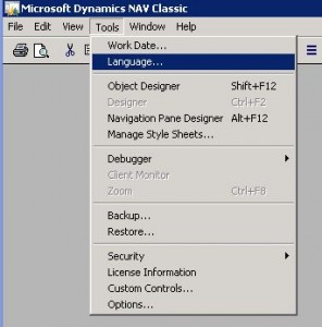NAV 2009 Tools Language change
