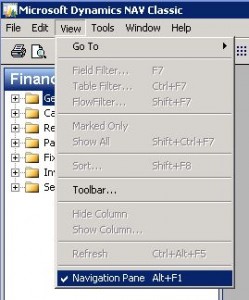 NAV 2009 View Navigation Pane